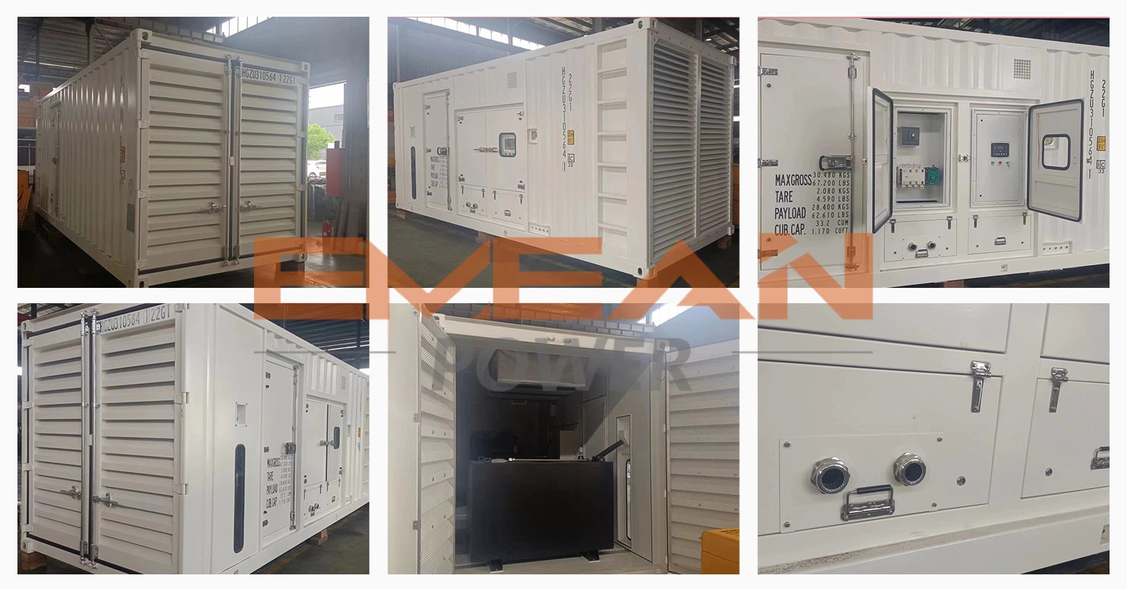 Fotos detalhadas do grande gerador elétrico